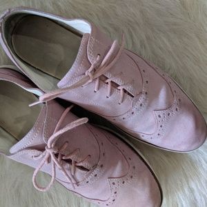 Cole Haan Pink Suede Wingtip Oxford